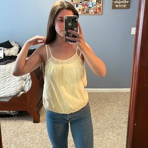 Yellow double-strap tank top